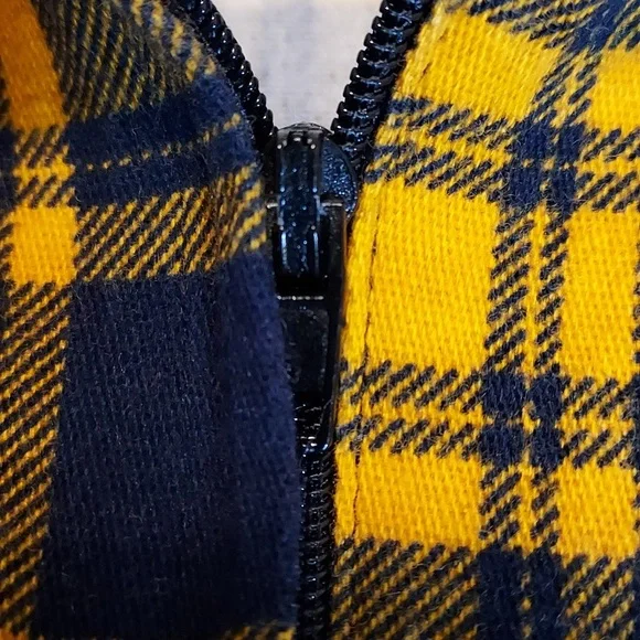 Jawbreaker Punk Pinup Rockabilly Yellow Black Plaid Cropped Jumpsuit 12/14 - XXL - Picture 5 of 9